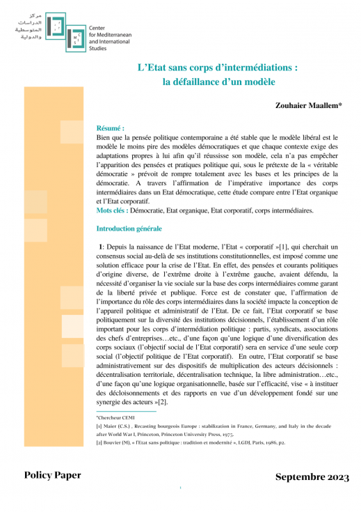 L etat sans corps d intermediations la defaillance d un modele