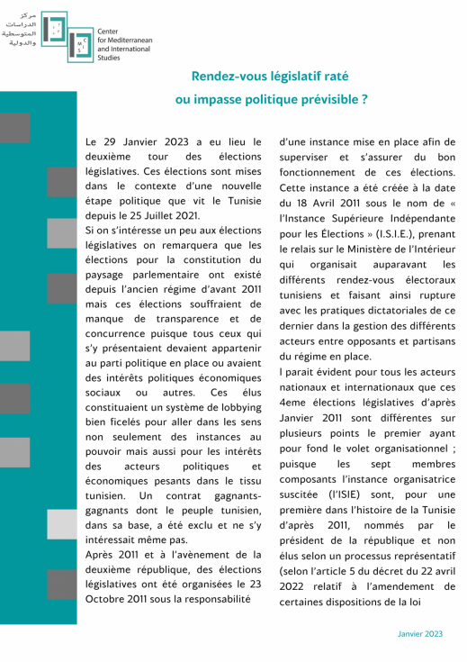 Rendez vous legislatif rate ou impasse politique previsible